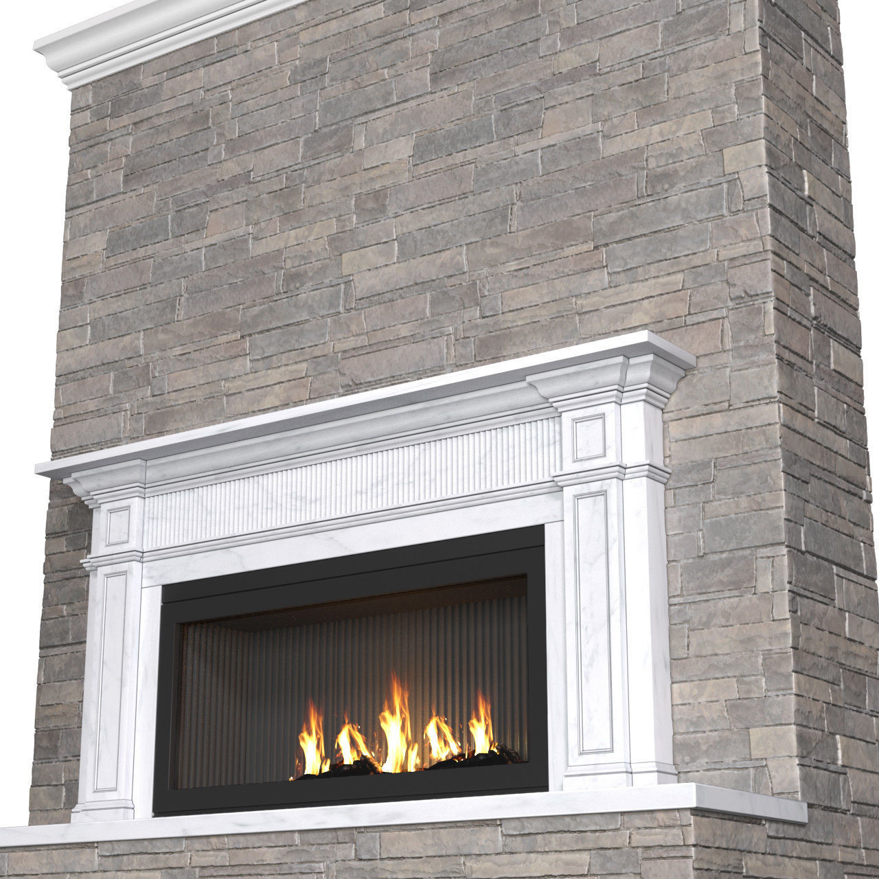 Modern fireplace in classic style ArtDeco 3D model_5