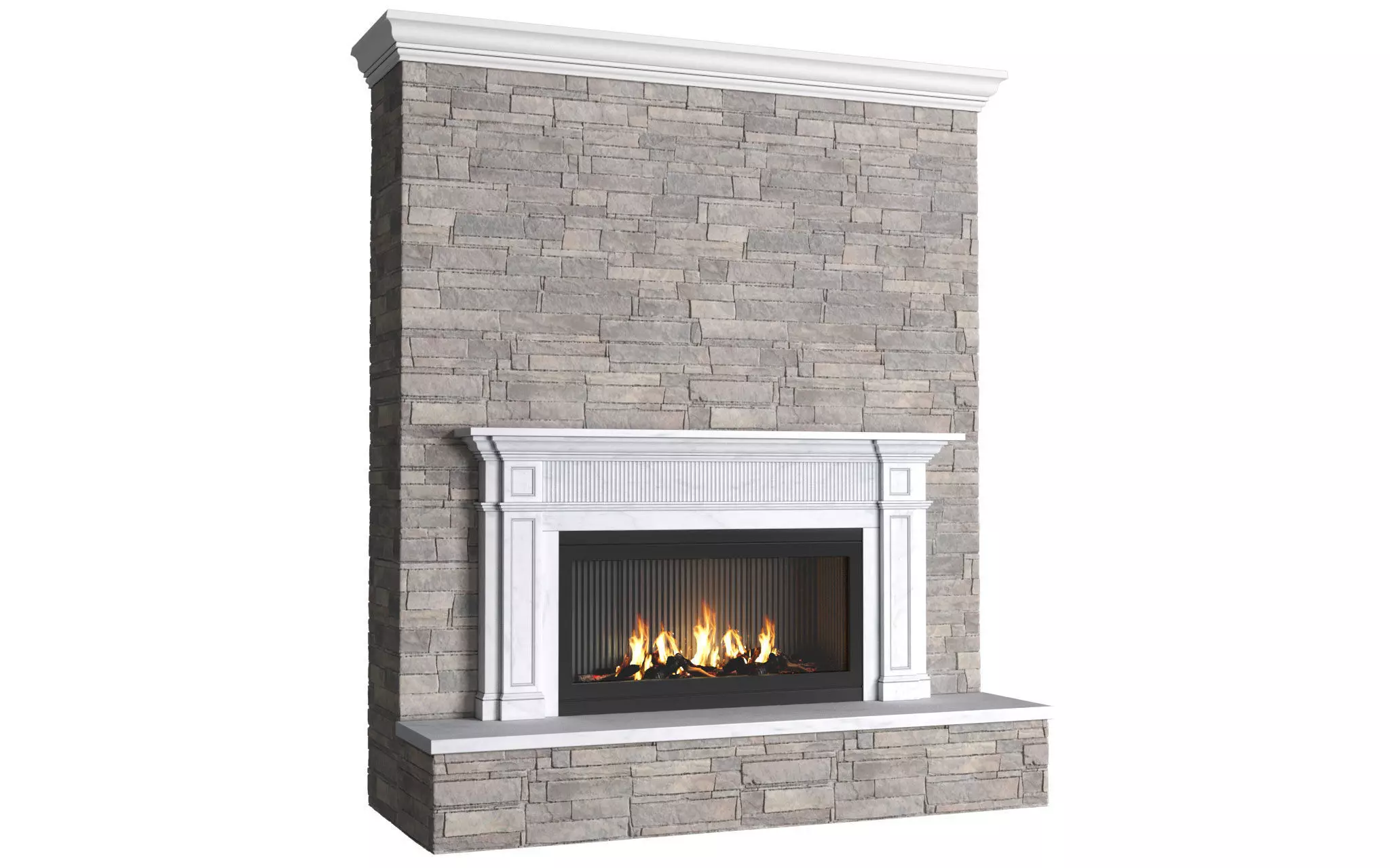 Modern fireplace in classic style ArtDeco 3D model_0