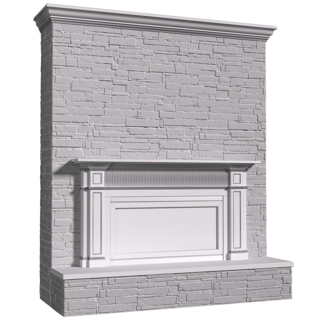 Modern fireplace in classic style ArtDeco 3D model_4