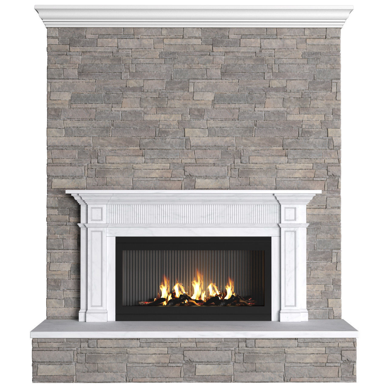 Modern fireplace in classic style ArtDeco 3D model_1