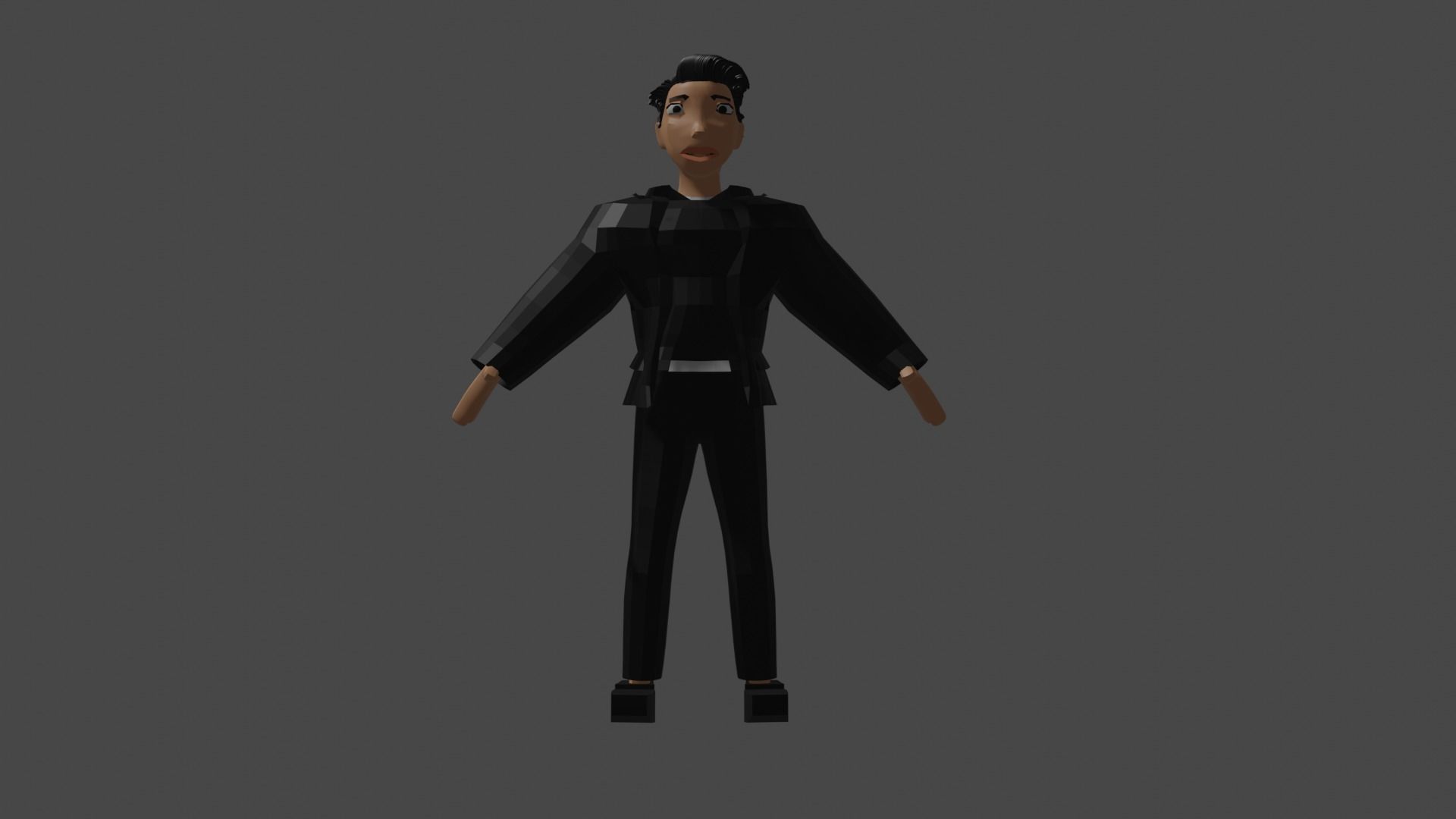 male new 3d model low poly with rig Low-poly 3D model_1