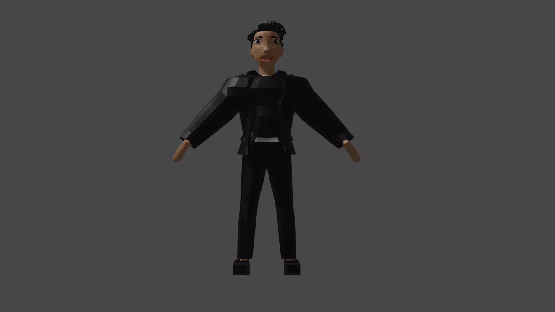 male new 3d model low poly with rig Low-poly 3D model_0