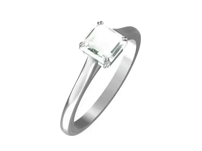 Clarity asscher cut diamond Ring 3D print model