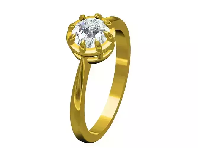 Clarity round diamond Ring 3D print model