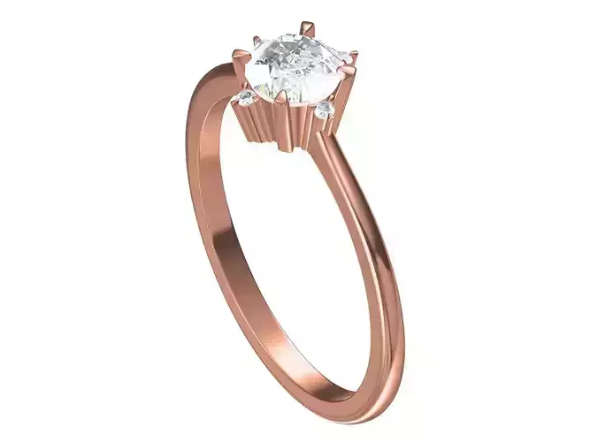 Clarity round diamond diamonds Ring 3D print model