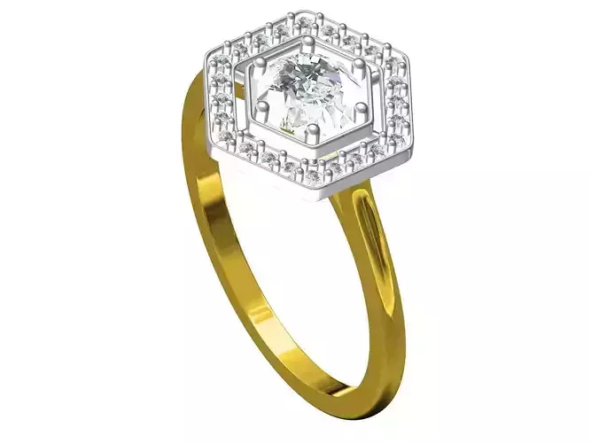 Clarity round diamond Ring 3D print model