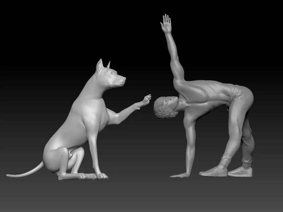 YOGA WITH MY DOG 6 3D print model