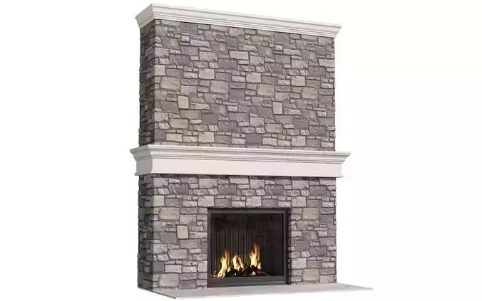 Classic stone Rustic Mantel Fireplace 