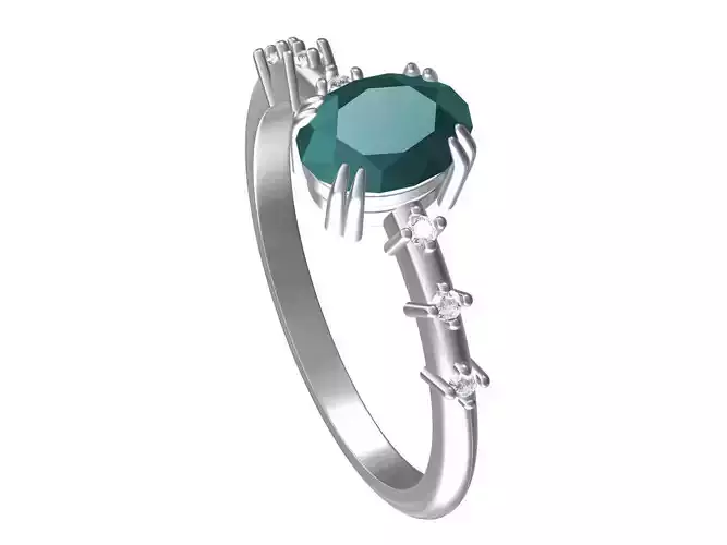 Geometric oval diamonds Ring 3D print model