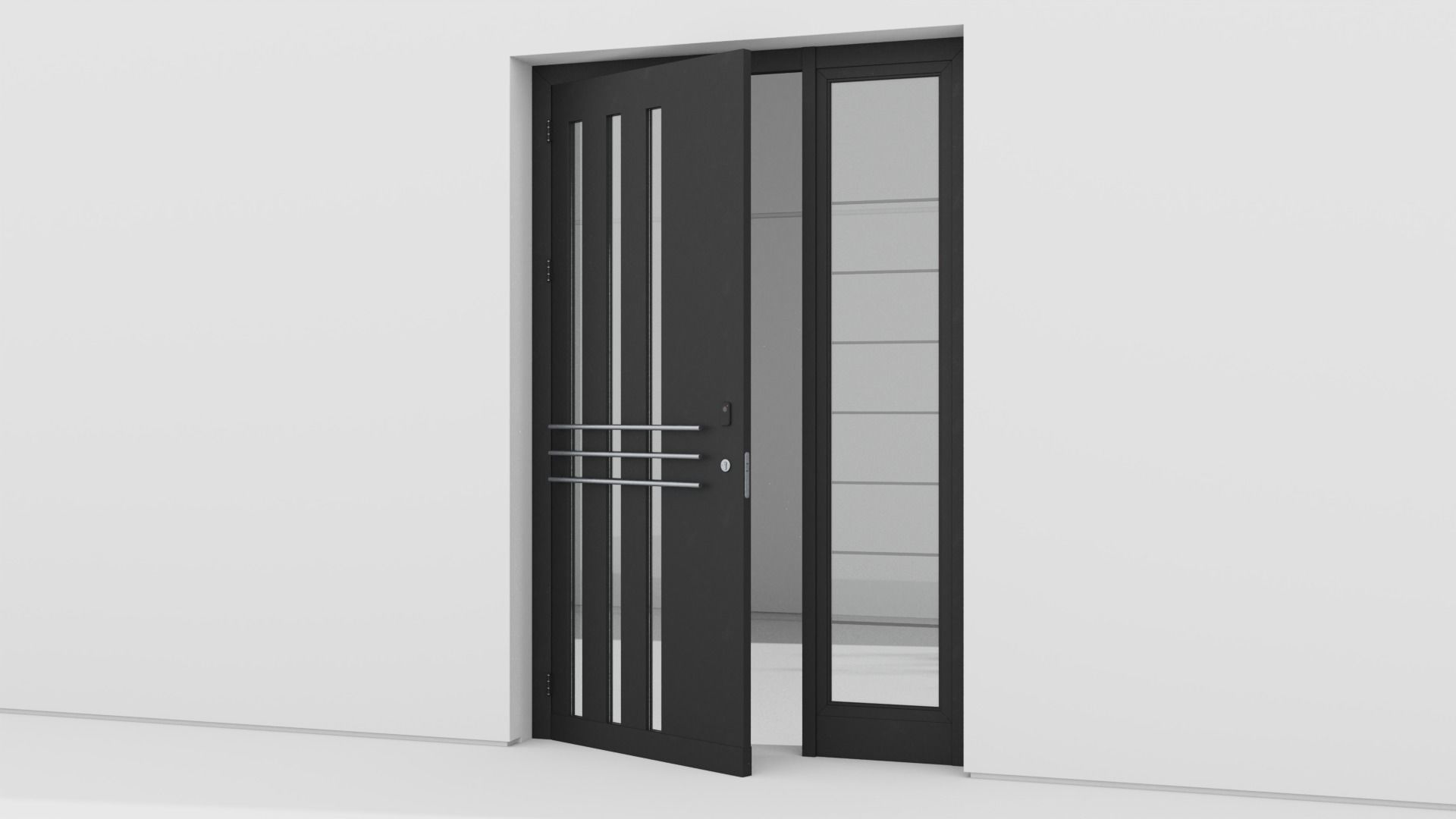 Aluminium door 40 3D model_2