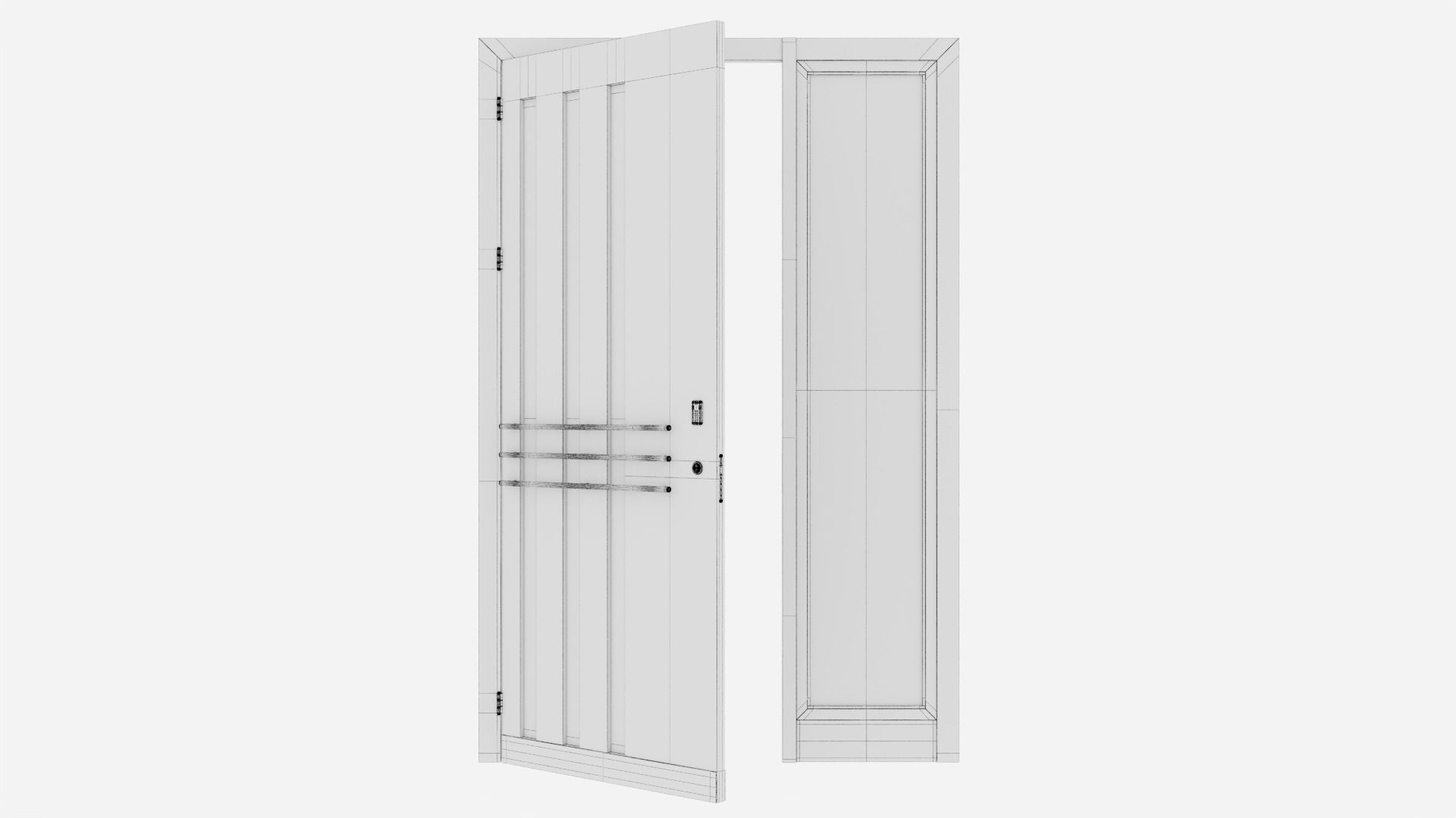 Aluminium door 40 3D model_6