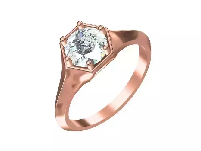 Green Australian sapphire Diamond Ring 3D print model