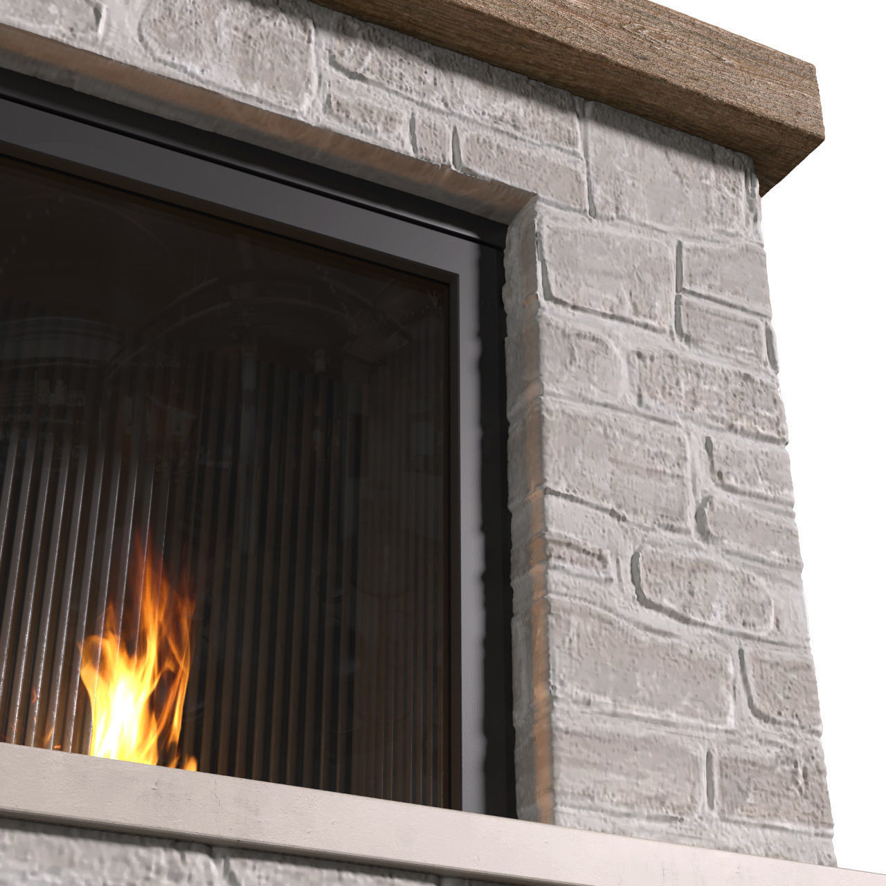 Provence style Fireplace Rustic Farmhouse Fireplace 3D model_3