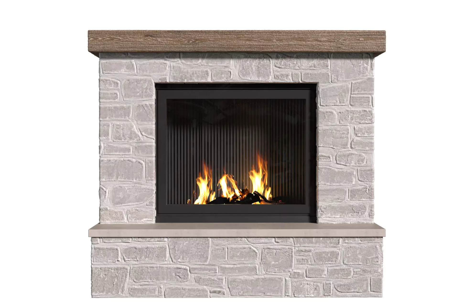 Provence style Fireplace Rustic Farmhouse Fireplace 3D model_0