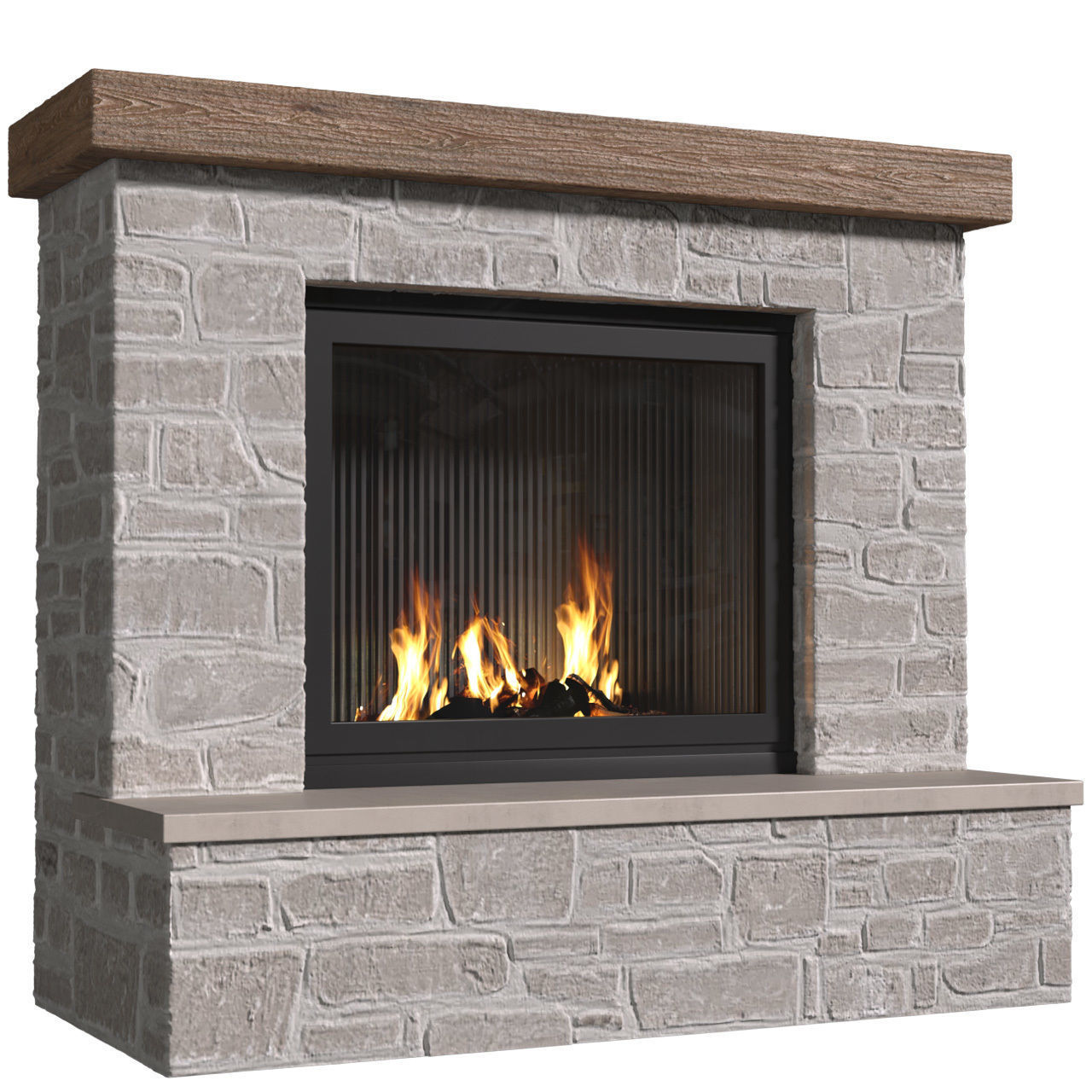 Provence style Fireplace Rustic Farmhouse Fireplace 3D model_1