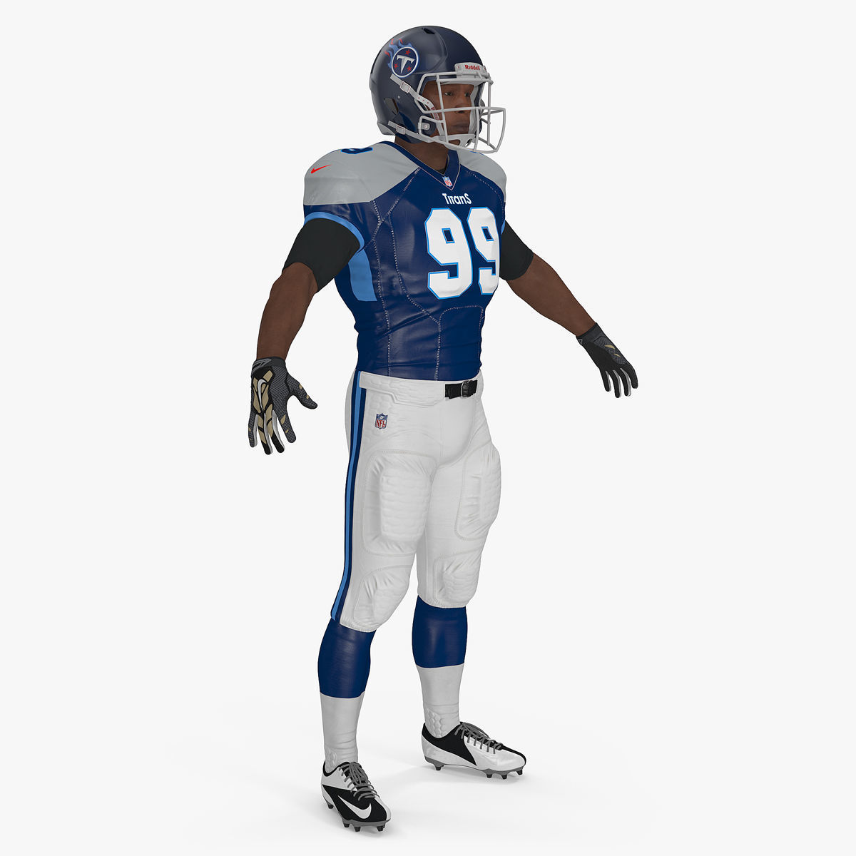 Tennessee Titans American Football Player Rigged Fur 3D model