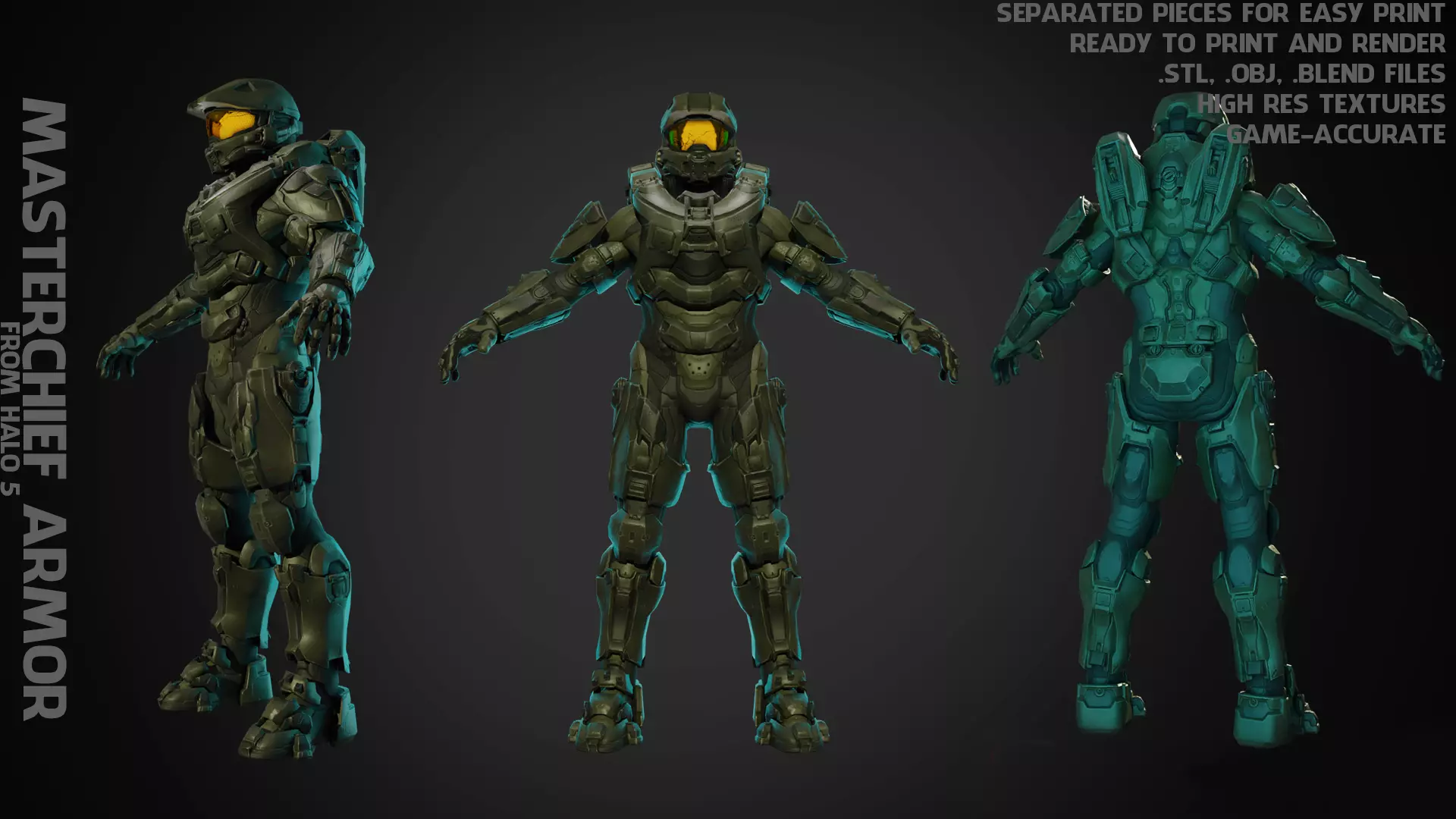 Halo 5 Master Chief full Armor for Cosplay 3D print model_0