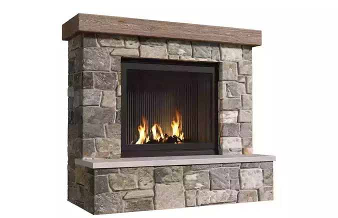 Rustic Fireplace Mantel stone Country style 