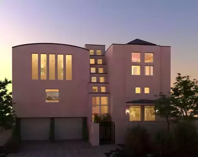 Modern House with Artistic Windows