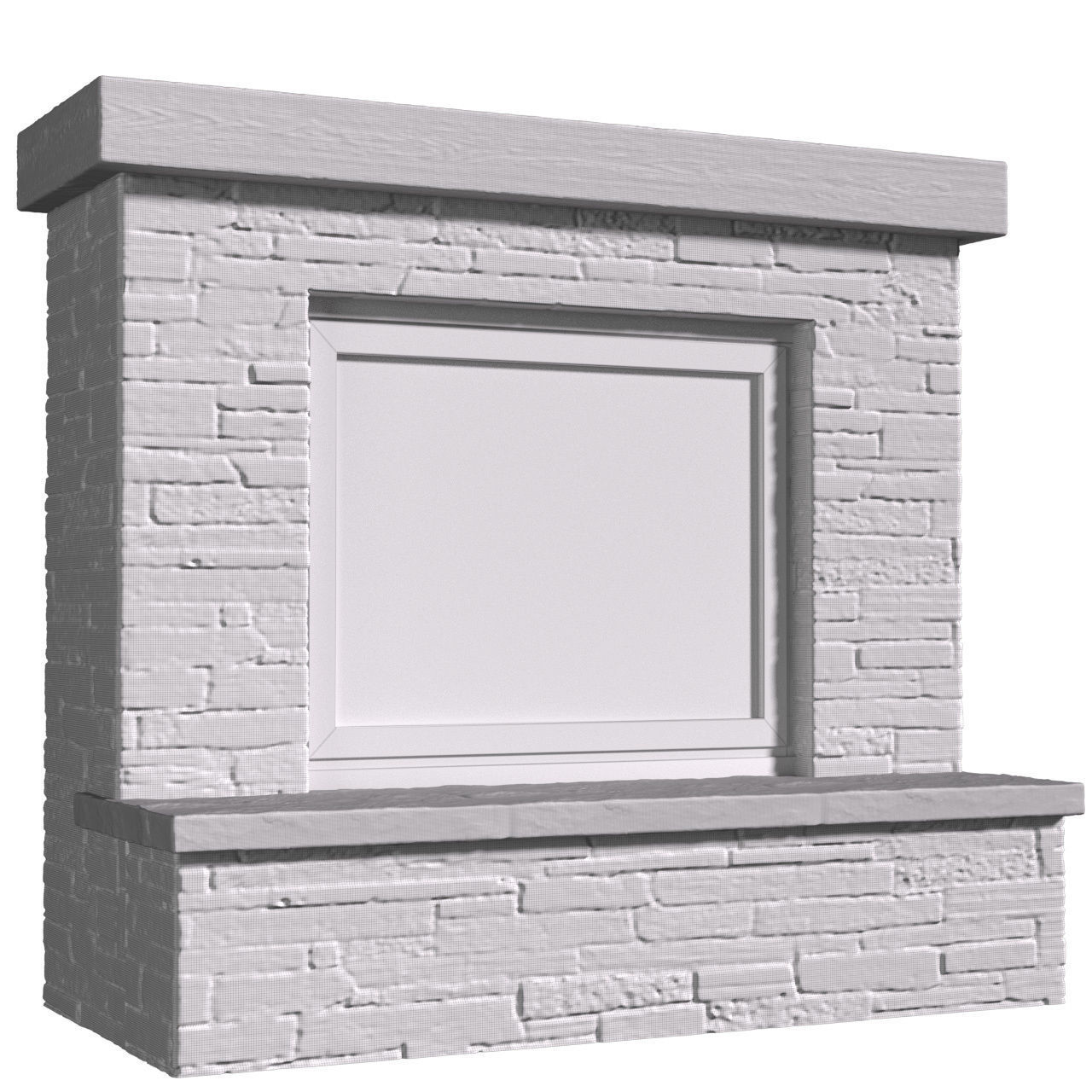 Rustic Farmhouse Fireplace Country style  3D model_3