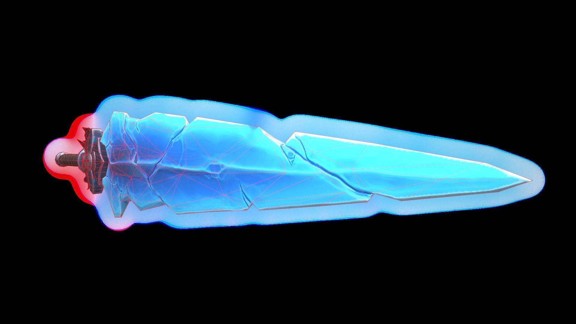 Crystal Sword Low-poly 3D model_5