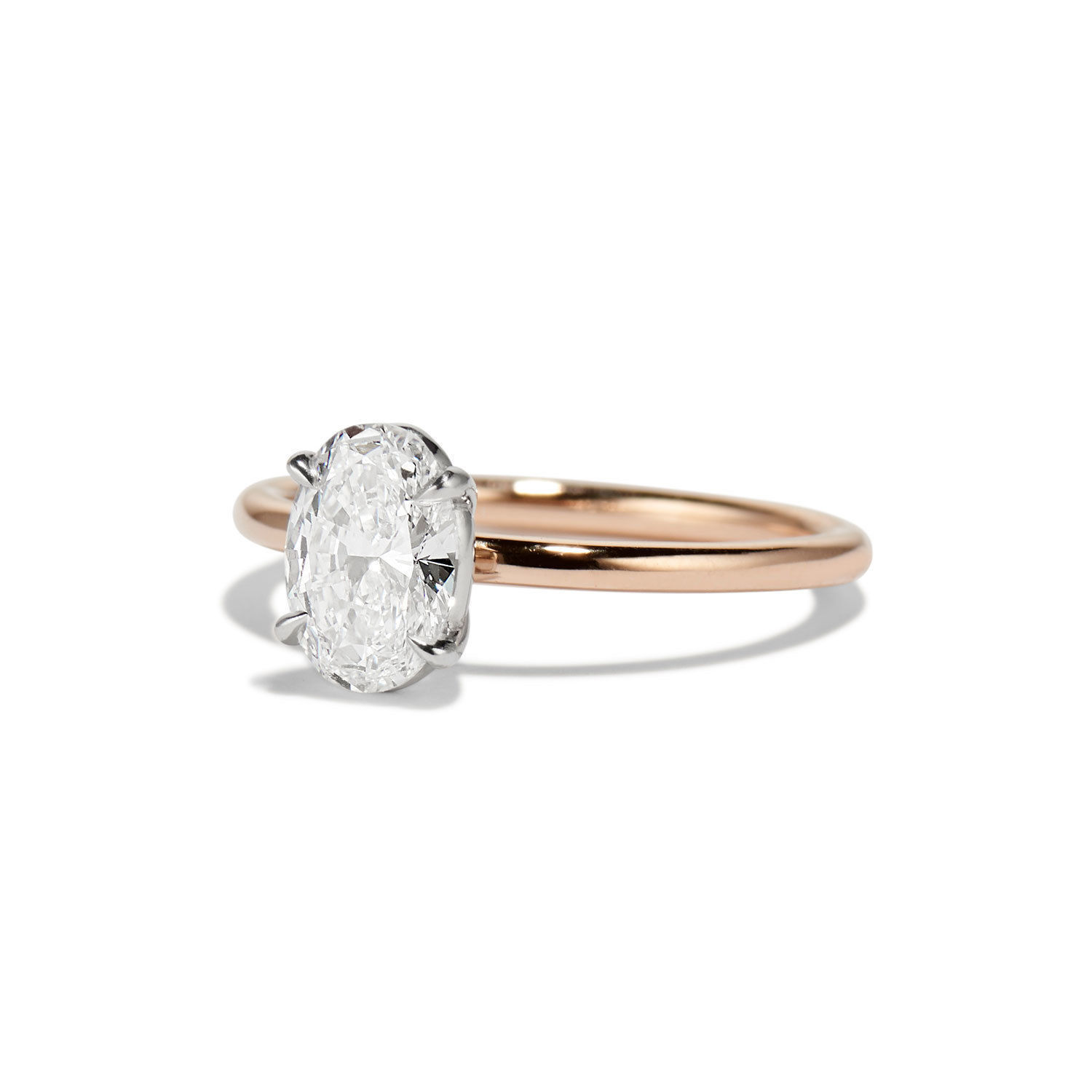 Oval solitaire ring 3D print model_2