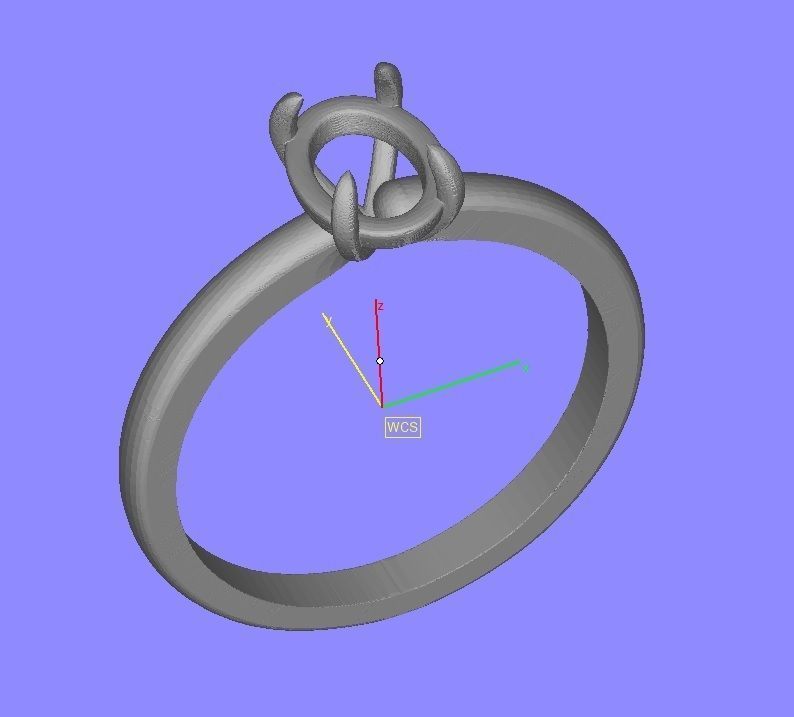 Oval solitaire ring 3D print model_11