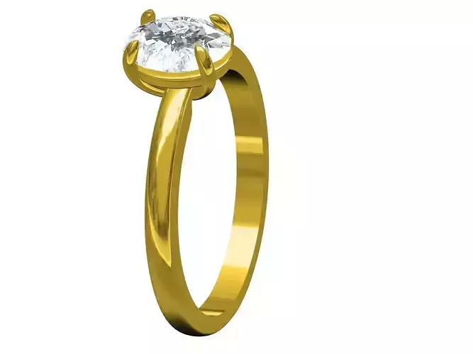Oval solitaire ring