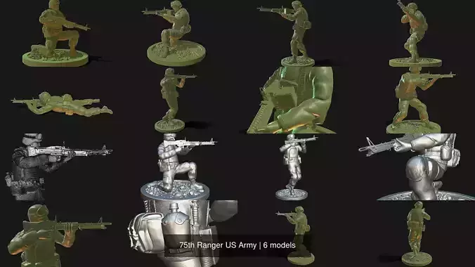 75th Ranger US Army 3D Model Collection