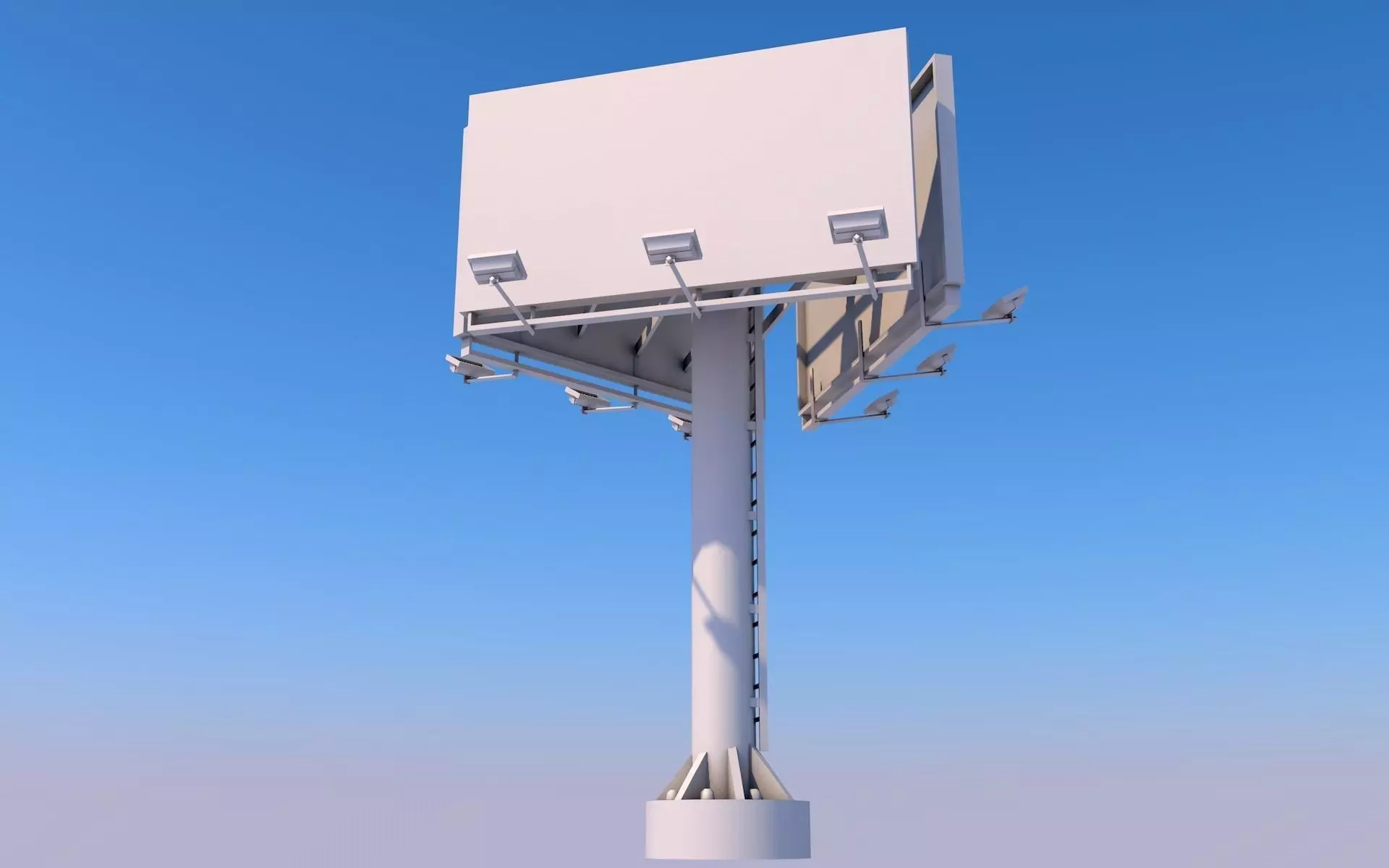 Three Sided Billboard Low-poly 3D model
