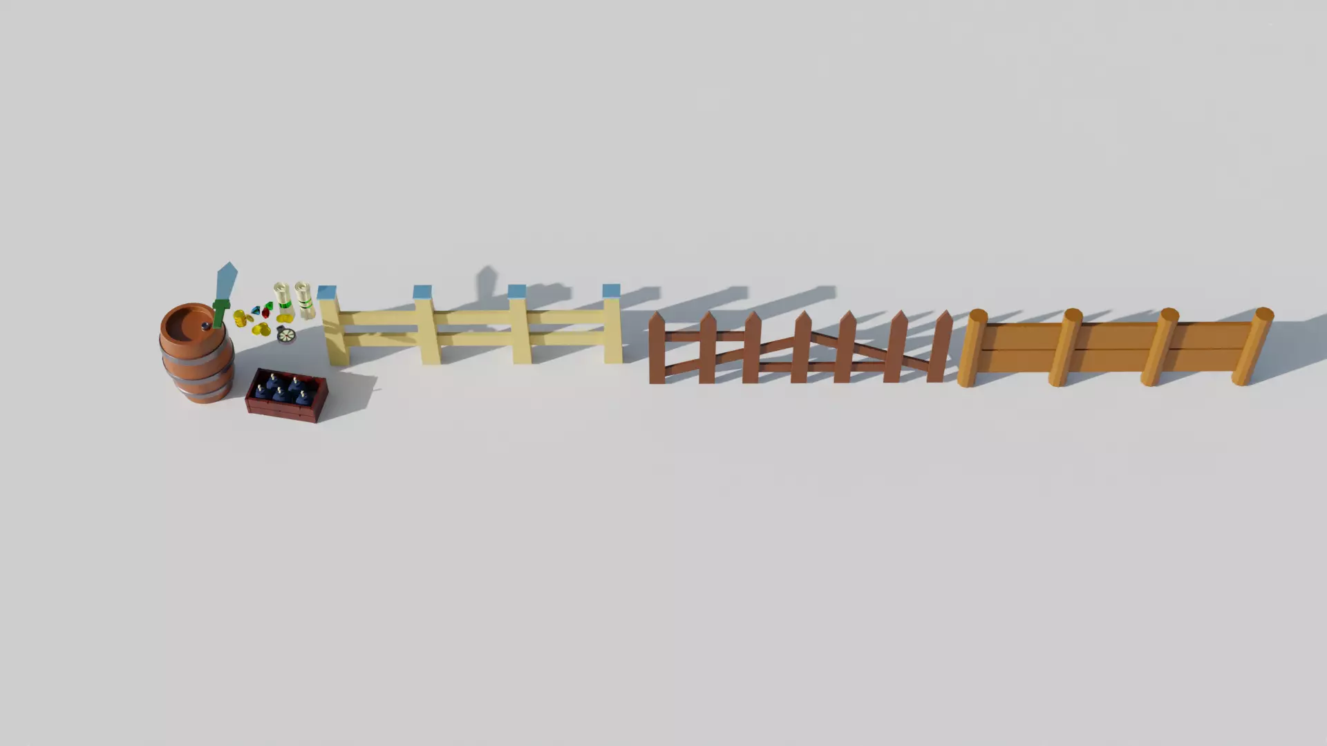 Low poly props for the game Low-poly 3D model_0