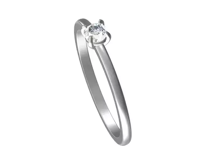White brilliant diamond Ring 3D print model