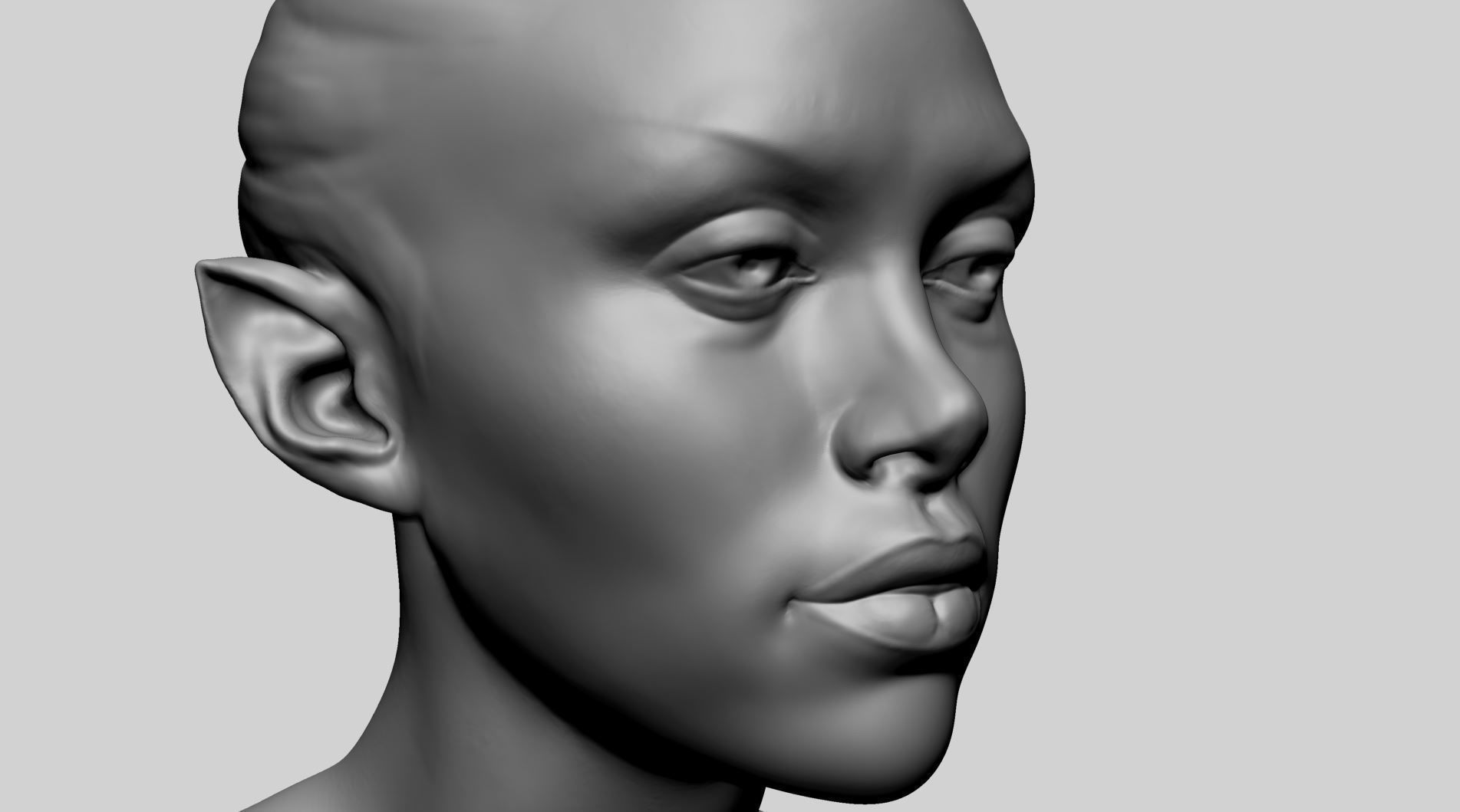 Fantasy Female Bust B 3D print model_8