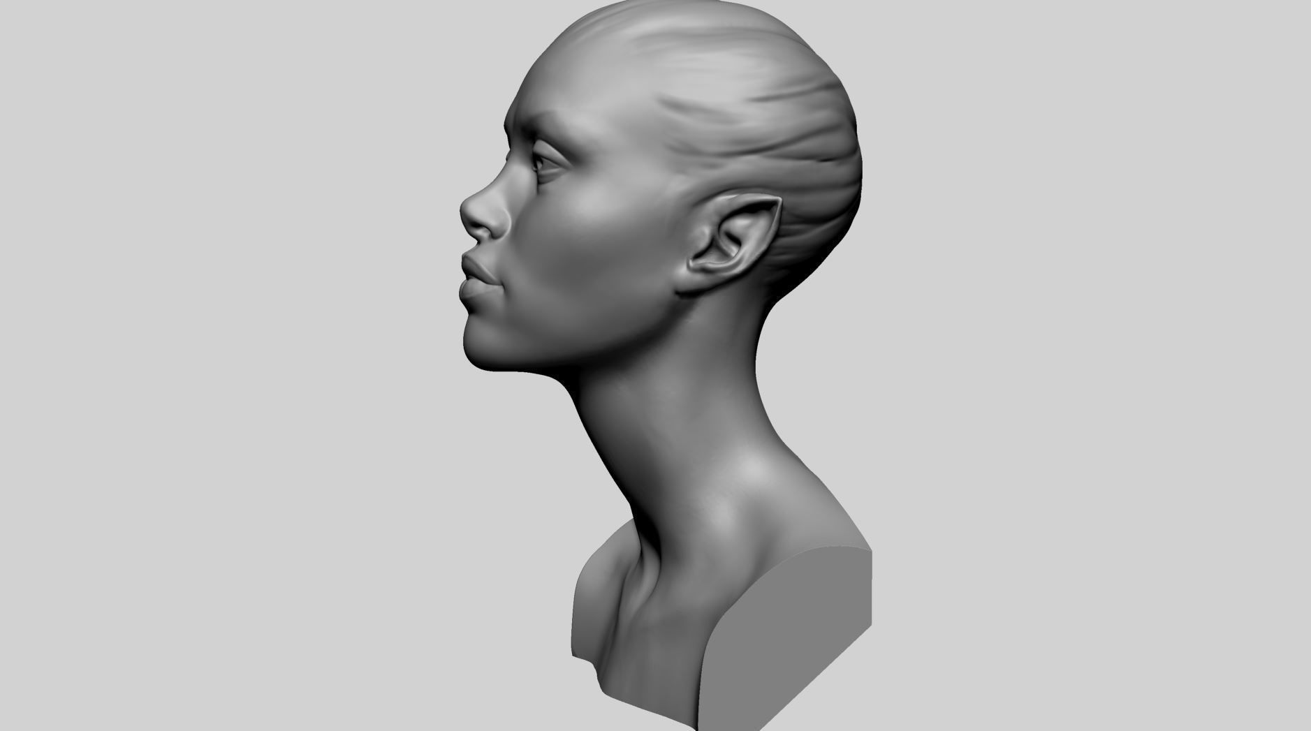Fantasy Female Bust B 3D print model_5