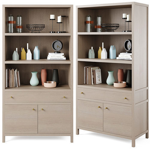 Keane Natural Closed Bookcase 3D model