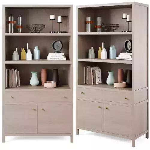 Keane Natural Closed Bookcase 3D model