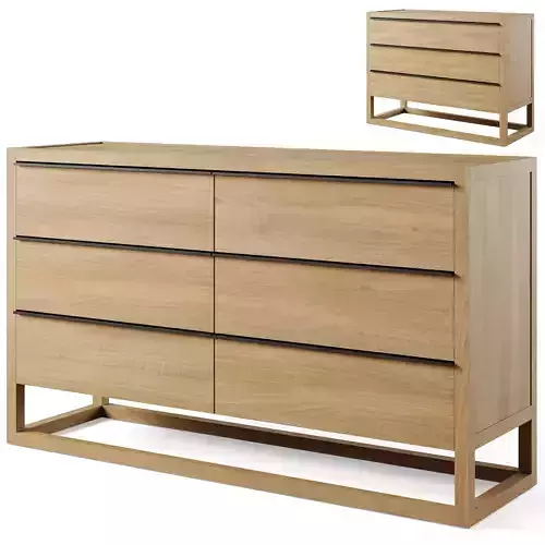 Leavitt Natural Oak Wood 6-Drawer and 3-Drawer Dresser