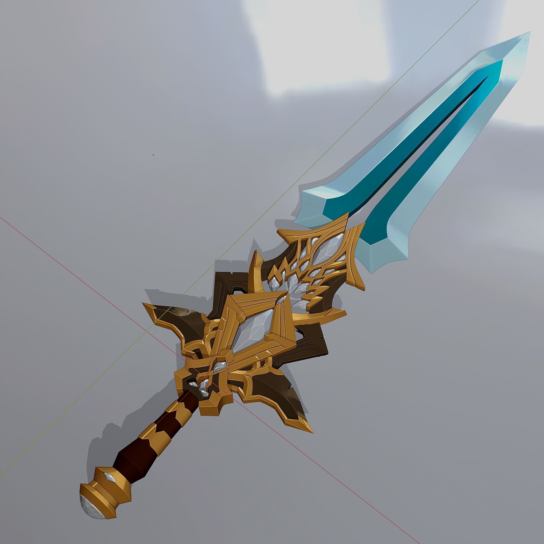 Fantasy combat short sword 3D model_6