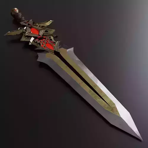Fantasy combat short sword 3D model