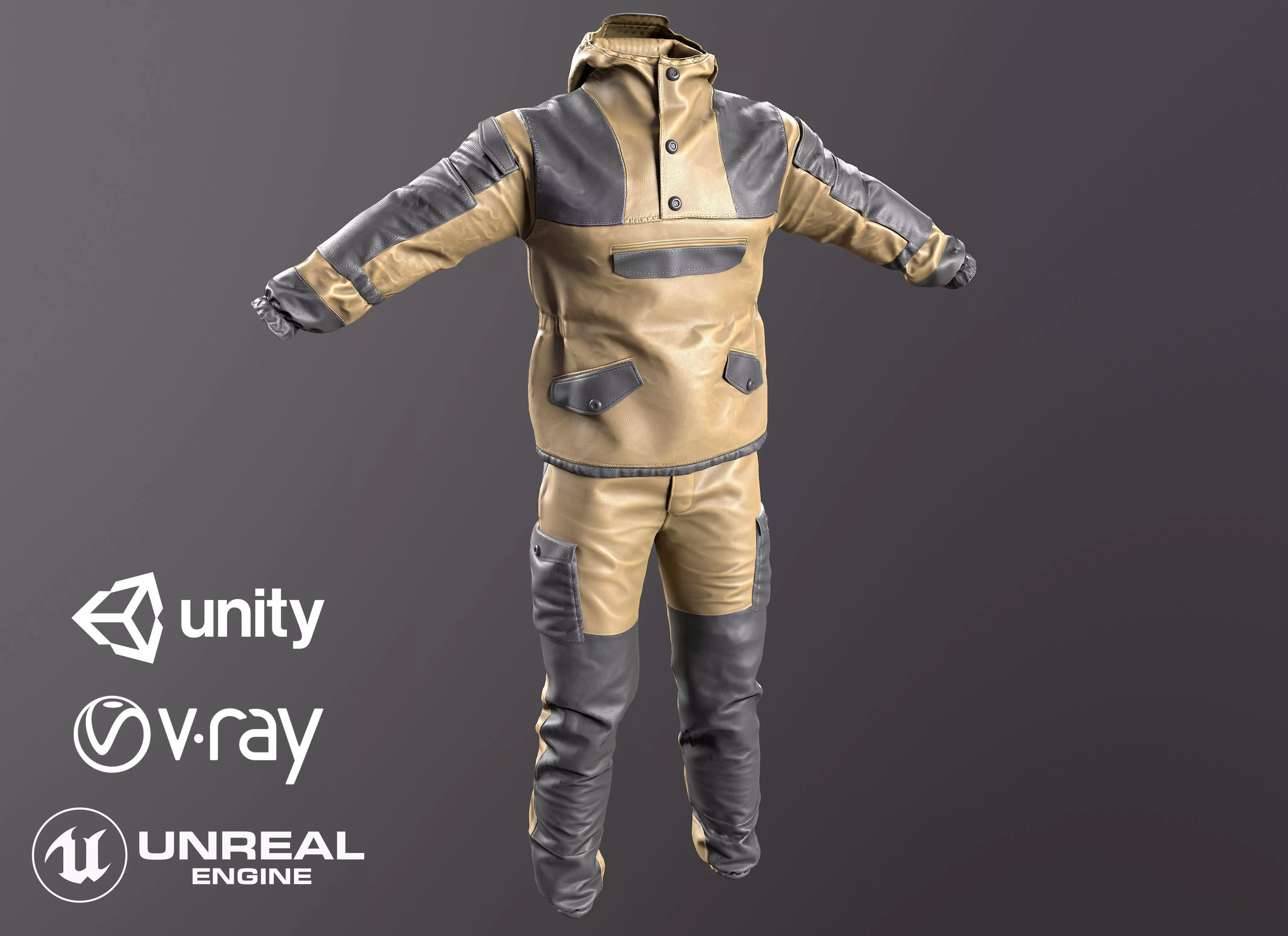 Gorka 4 BARS Male Clothing  Low-poly 3D model_0