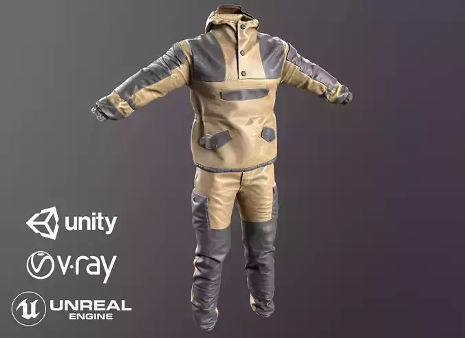 Gorka 4 BARS Male Clothing  Low-poly 3D model