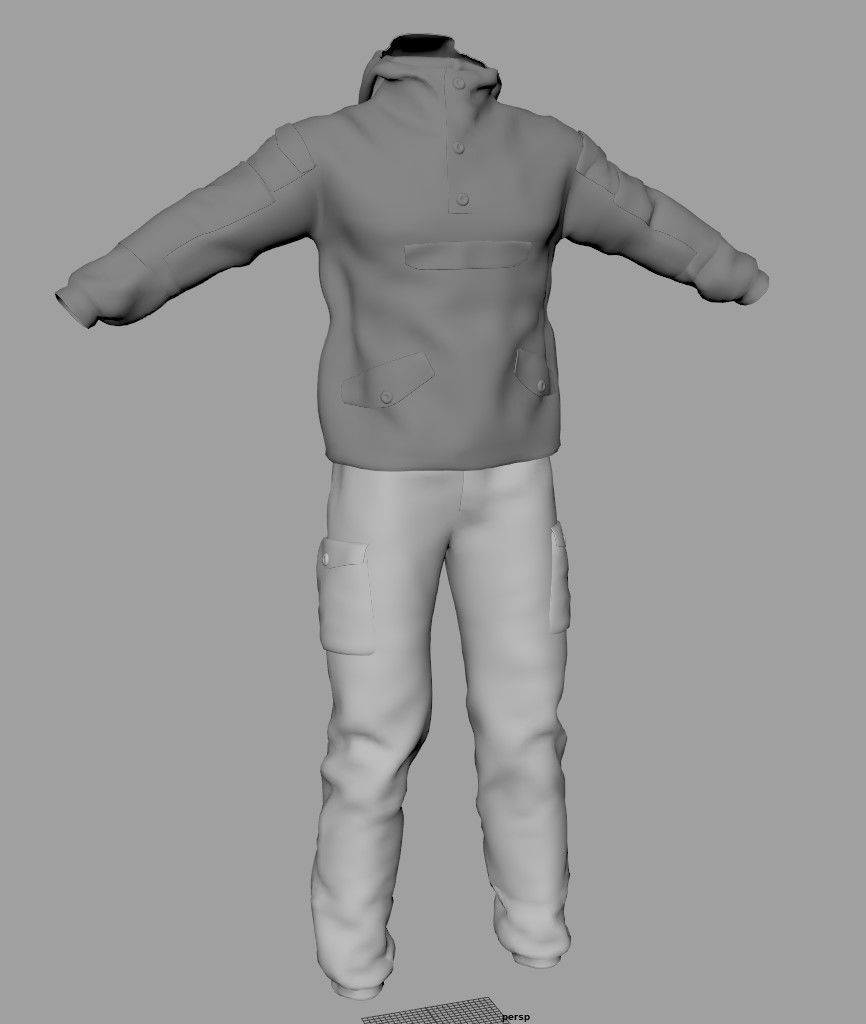 Gorka 4 BARS Male Clothing  Low-poly 3D model_20