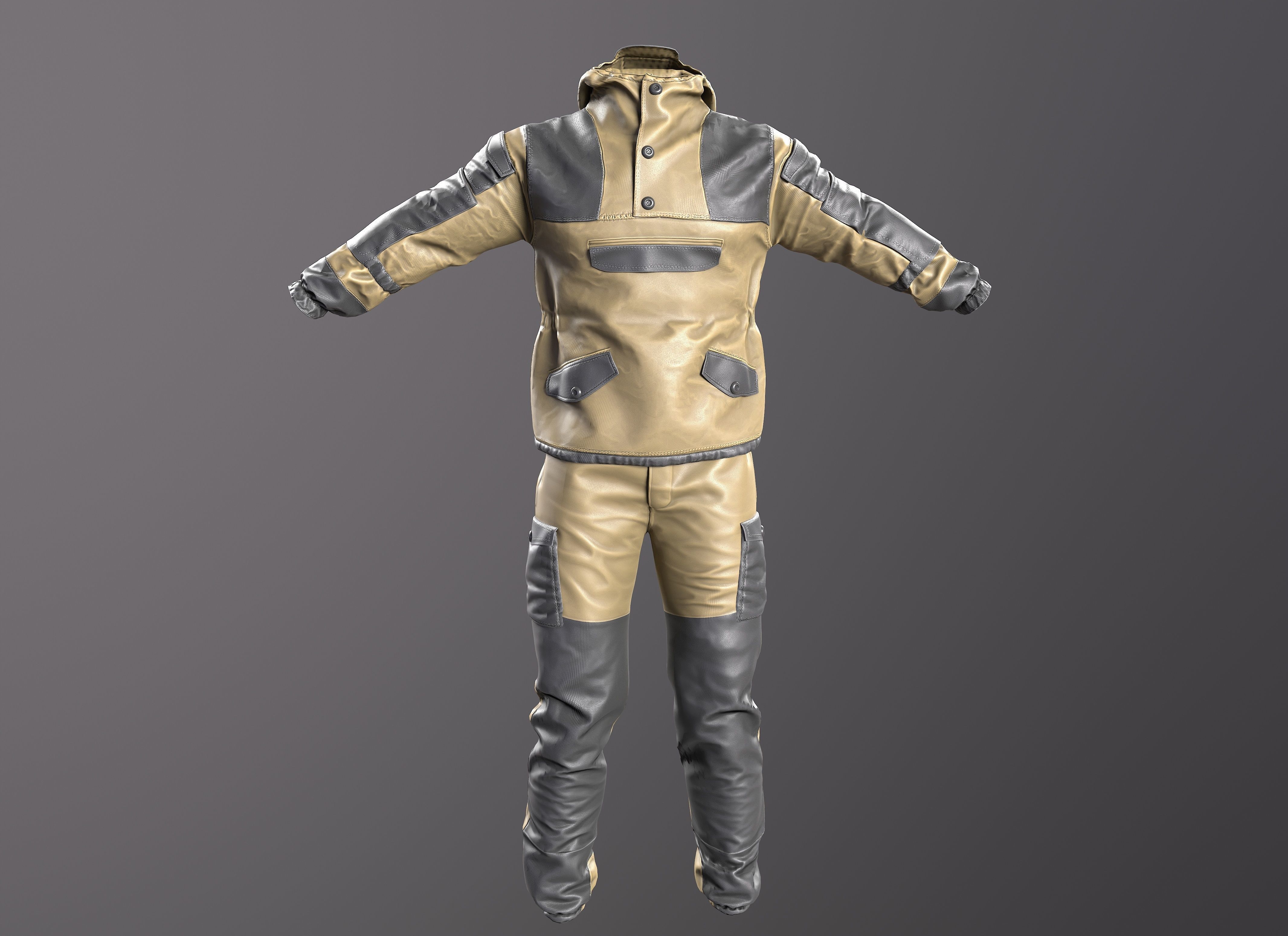Gorka 4 BARS Male Clothing  Low-poly 3D model_1
