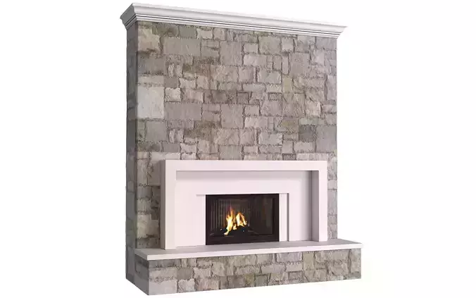 Modern Art Deco Fireplace stone 