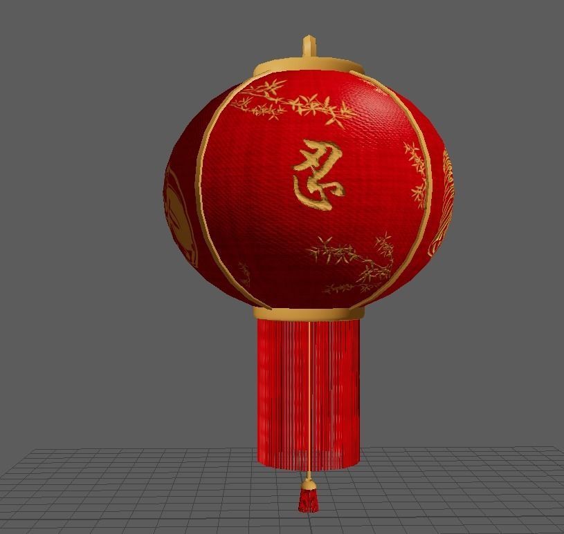 Realistic Chinese Lantern 2 Low-poly 3D model_21