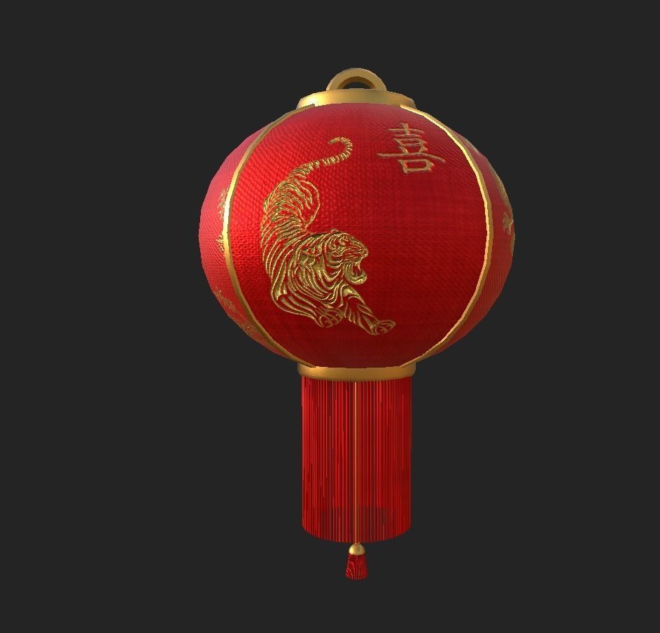Realistic Chinese Lantern 2 Low-poly 3D model_26