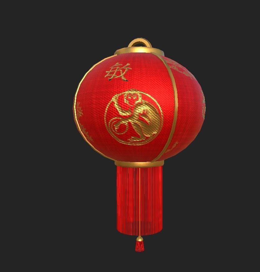 Realistic Chinese Lantern 2 Low-poly 3D model_31