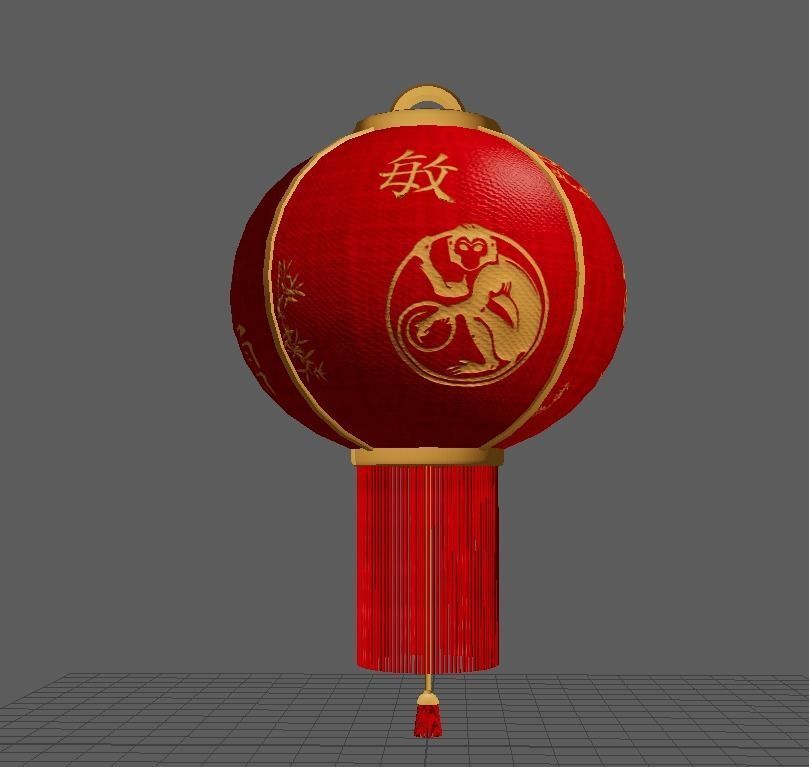 Realistic Chinese Lantern 2 Low-poly 3D model_22
