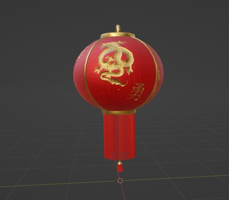 Realistic Chinese Lantern 2 Low-poly 3D model_12