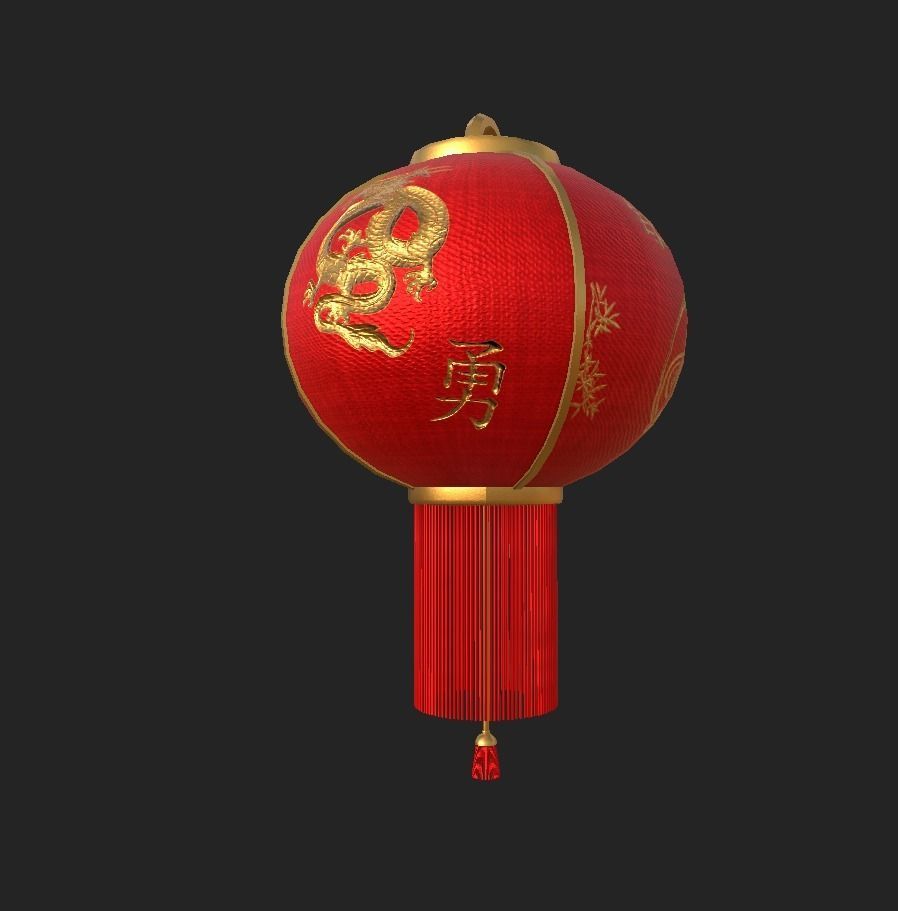 Realistic Chinese Lantern 2 Low-poly 3D model_27